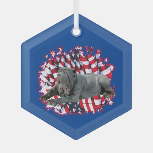 Napolitaanse Mastiff Patriot Glas Ornament (Voorkant)