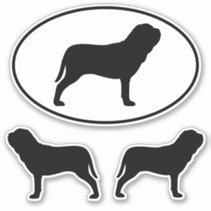 Napolitaanse Mastiff Silhouettes Vinyl Sticker Set