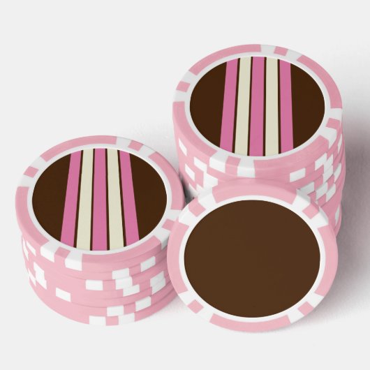 Napolitaanse Poker Chips (bruin, roze & crème) (Opstapeling)