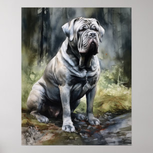 Napolitain Mastiff Dog Art Imprimer Poster
