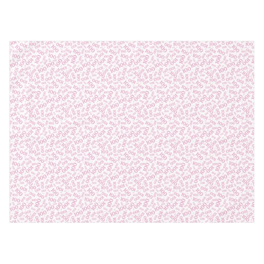 Nappe 100e anniversaire Motif des numéros rose et blanc (Devant (Horizontal))