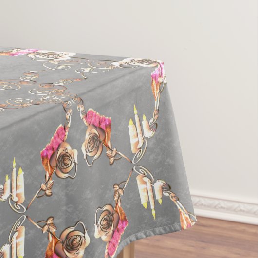 Nappe 16e anniversaire du Mariage Bougies et fleur de St (In Situ)