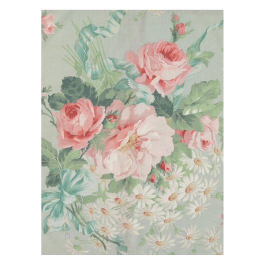 Nappe 1890 British Vintage Fabric Roses & Daisies (Devant)