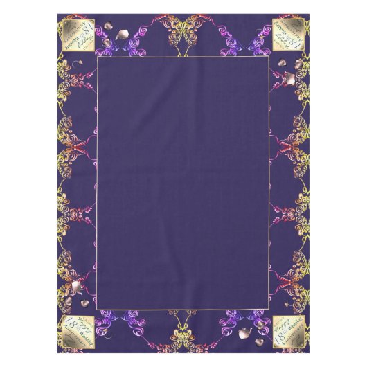 Nappe 18e anniversaire Porcelaine Cat's Eye Blue Centre (Devant)