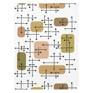 Nappe 1950 Eames Era Art Crosshairs Blanc Brown