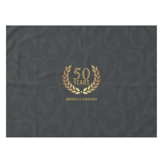 Nappe 50e anniversaire Mariage d'or personnalisé (Devant (Horizontal))