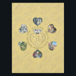 Nappe 50e Diamant 6 Photos de Coeur<br><div class="desc">Vous cherchez la bonne nappe du 50e anniversaire du mariage? Alors peut-être qu'un beau coeur ocre et diamant graphique encadrant leurs photos sera juste la chose à leur donner LES DEUX!</div>