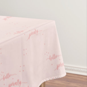 Nappe 70e anniversaire rose or rose bonjour soixante-dix