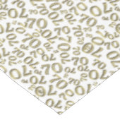 Nappe 70e anniversaire Thème de fête, blanc et or (Angle)