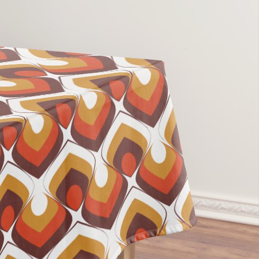 Nappe 70s Bold Retro Modern Motif in Orange & Brown (In Situ)