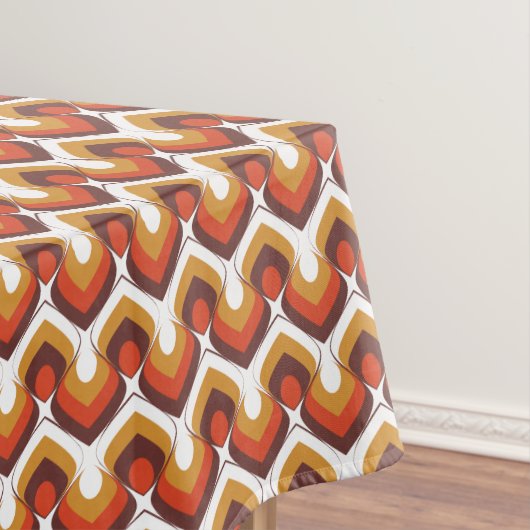 Nappe 70s Bold Retro Modern Motif in Orange & Brown (In Situ)