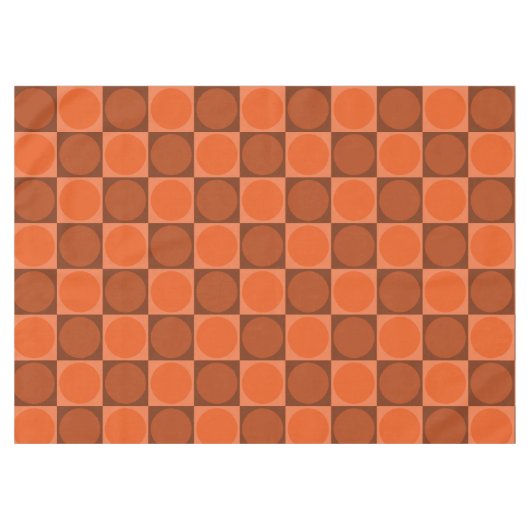 Nappe 70s Checks and Circles Flame Orange (Devant (Horizontal))