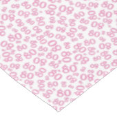 Nappe 80e anniversaire Numéro de fête Motif rose et blan (Angle)