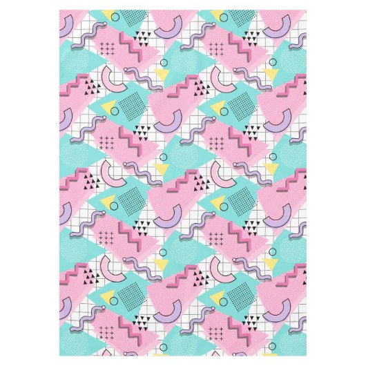 Nappe 80's Memphis Active Pink Light Turquoise (Devant)