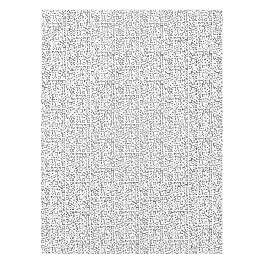 Nappe 90's Noir & Blanc Retro Shapes Motif (Devant)