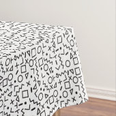 Nappe 90's Noir & Blanc Retro Shapes Motif (In Situ)