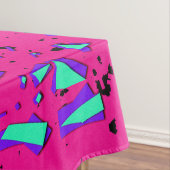 Nappe 90s Teal et motif géométrique abstrait de rose (In Situ)