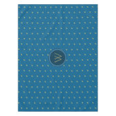 Nappe à carreaux bleu avec accent doré (Devant)