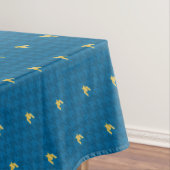 Nappe à carreaux bleu avec accent doré (In Situ)