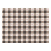 Nappe à carreaux gingham cœur marron Cocoa (Devant (Horizontal))