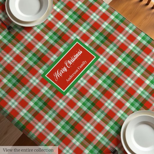 Nappe à carreaux rouge et vert de style traditionn