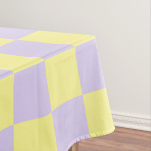 Nappe à damiers doux jaune et pourpre
