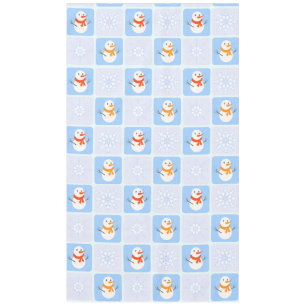 Nappe À damiers hiver bonhomme de neige motif et flocons