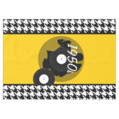 Nappe À damiers vintage jaune, noir et blanc (Devant (Horizontal))