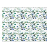 Nappe à fleurs sauvages aquarelle bleu vert (Devant (Horizontal))