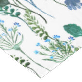 Nappe à fleurs sauvages aquarelle bleu vert (Angle)