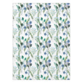 Nappe à fleurs sauvages aquarelle bleu vert (Devant)