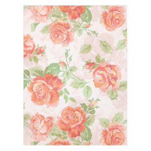 Nappe à imprimé classique orange rose et blanc