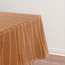 Nappe à lignes ondulées d'automne | Marron et oran