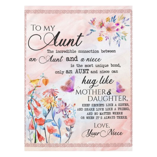 Nappe À Mon Cadeau Tante, Cadeau Papillon De La Nièce (Devant)