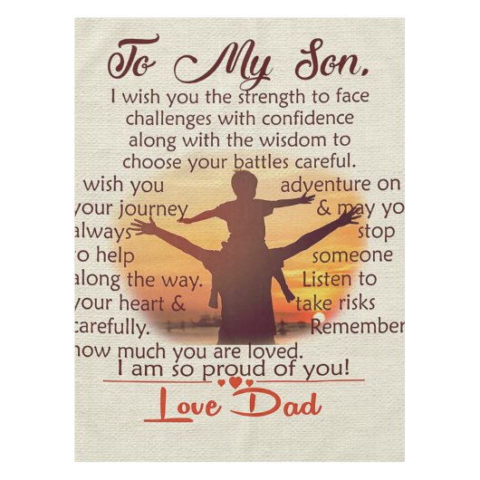 Nappe À mon fils | Jolie Lettre À Lui | (Devant)