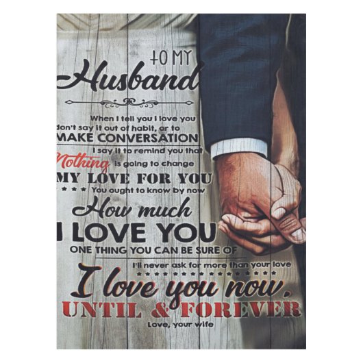 Nappe À mon mari présent | Nouveau cadeau maison | (Devant)