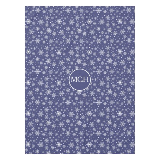 Nappe à monogramme flocon de neige d'hiver (Devant)