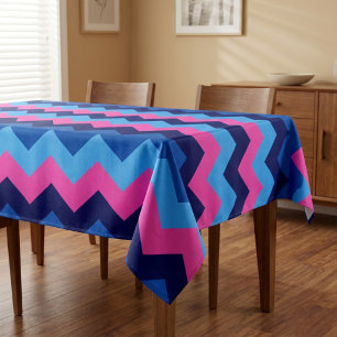 Nappe à motif chevron rose bleu clair petite