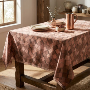 Nappe à motif cubique 3D Mousse au café tendance