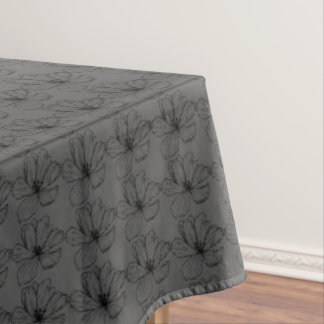 Nappe à motif floral ligne gris charbon