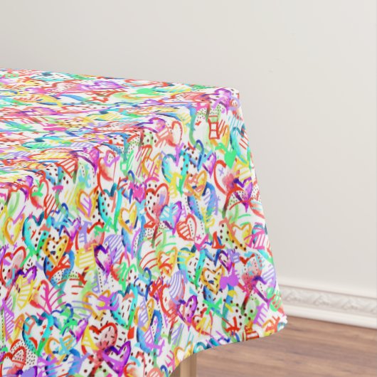 Nappe à motifs de cœurs colorés mignons (In Situ)