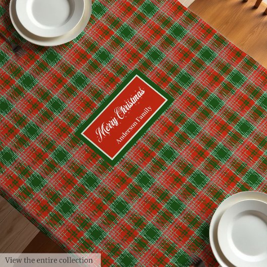 Nappe à nom personnalisé Look de Noël traditionnel