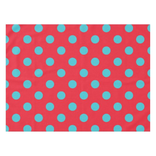 Nappe à points Polka rouge et bleu (Devant (Horizontal))