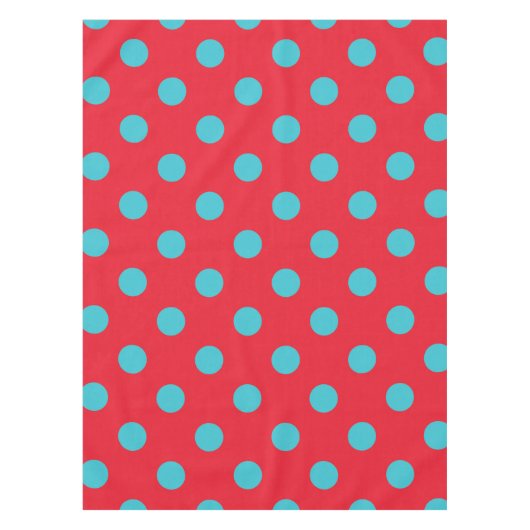 Nappe à points Polka rouge et bleu (Devant)