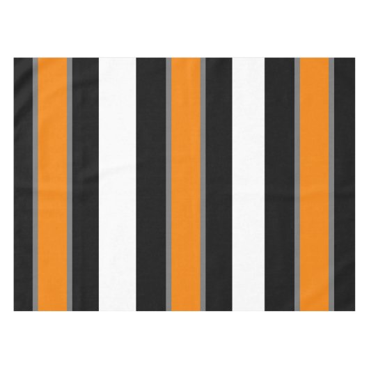 Nappe à rayures blanc-gris-orange et noir (Devant (Horizontal))