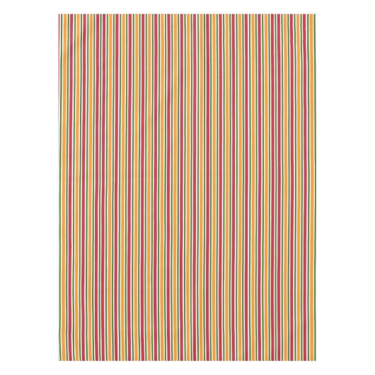 Nappe à rayures orange verte et rouge (Devant)