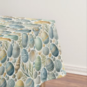 Nappe à thème de Pâques avec oeufs et coquillages (In Situ)