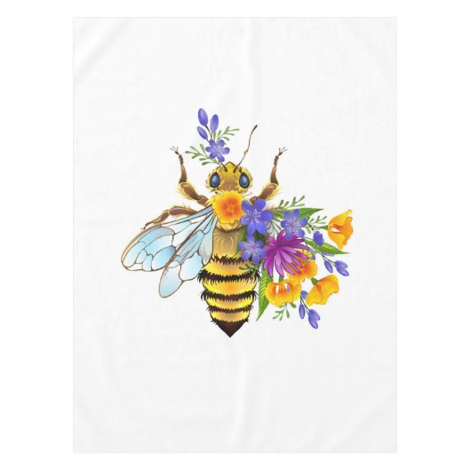 Nappe Abeille à fleurs avec plantes sauvages (Devant)
