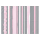 Nappe Abstract Art Pink Grey White Lines (Devant (Horizontal))