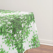 Nappe Abstract Floral Pattern In Black & Green On White (In Situ)